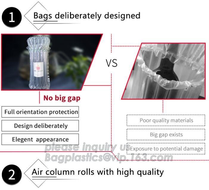 air column bag, dunnage cushion air bag, protective shock resistant cushion hand bag packaging, bottle Column Air Cushio