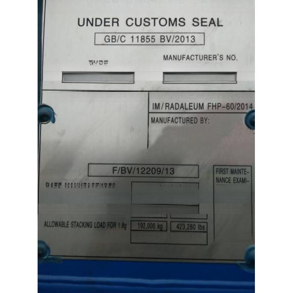 Stainless Steel CSC Plate for 20' Container Parts and Corrosion Prevention in ISO Shipping Container