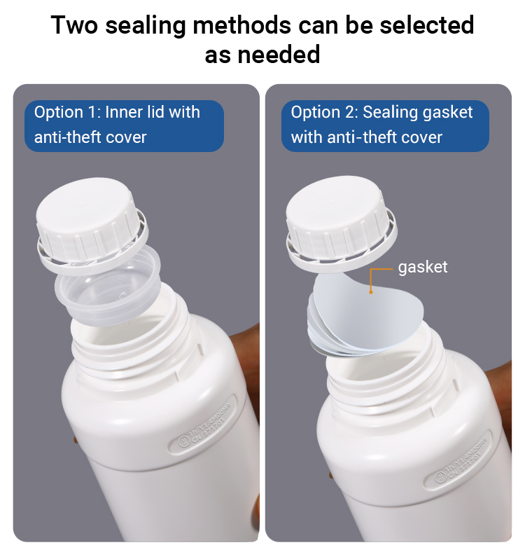 HDPE Plastic Fluoride Transparent Reagent Bottle 1000ml 1L For Chemical Packaging