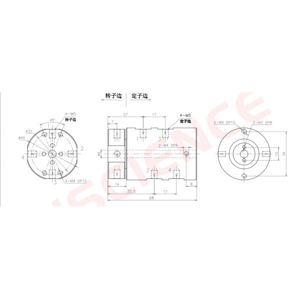 Four Circuits Hydraulic Rotating Joint High Pressure / Speed Capacity