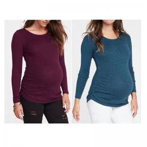 2018 new fashion custom cheap warm plain soft cotton v-neck long sleeve maternity sweater factory