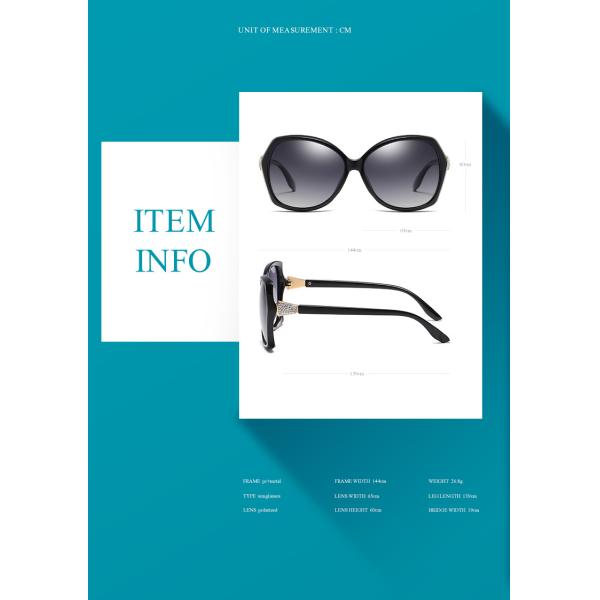 144MM PC Sunglasses Women'S Polarized With Readers Diamond Decoration