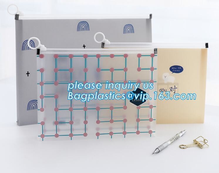 Promotional Low MOQ colorful A5 size matte waterproof mesh PVC file pocket folder/document bag with zipper and custom lo