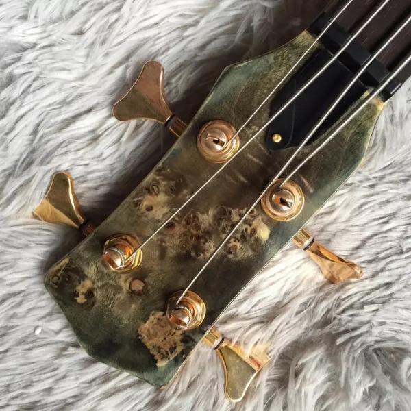 Custom 4 Strings Neck Through Body Alembic Style Electric Bass Guitar Tree Burl Top