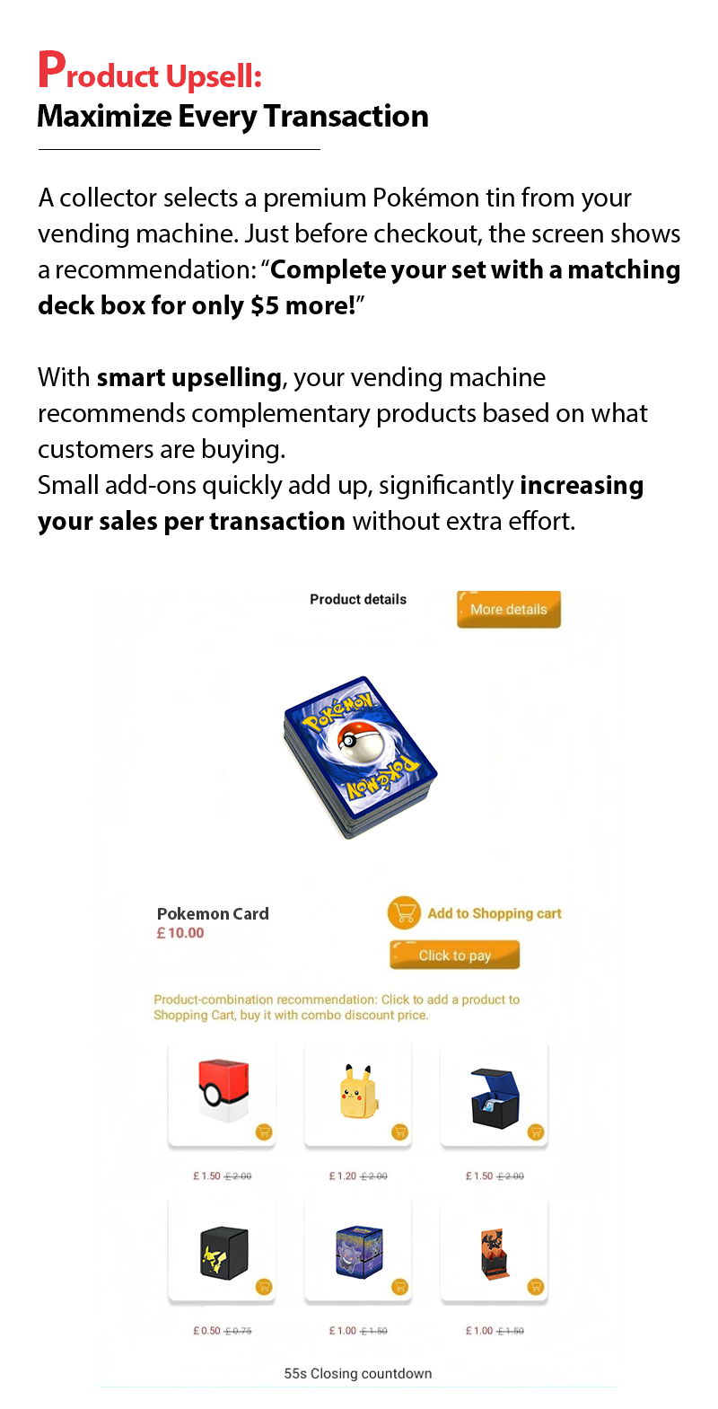Big Capacity Pokémon & TCG Card Elevator Vending Machine for Card Shops, Collectors & Vending Operators