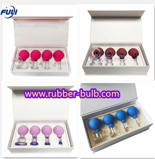 4 Size Facial Cupping Therapy Set Glass, Eye Face Vacuum Massage Cellulite Cup - for Beauty Body Cup Fascia Massager