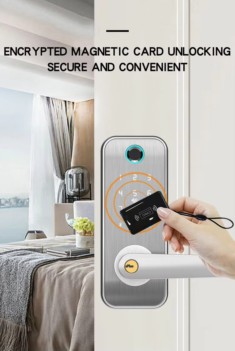 Smart Handle Door Lock Security Biometric Keyless Door Lock 35mm - 55mm