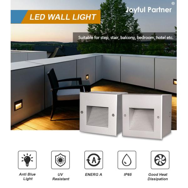 LED Recessed Wall Light IP65 Waterproof Square DC12V AC220V Voltage Customized Design For Staircase