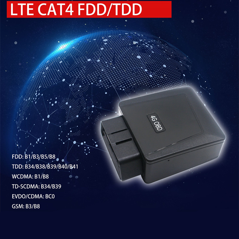 L58mm Programmable 3D Axis Sensor 4g LTE OBD GPS Tracker 57g