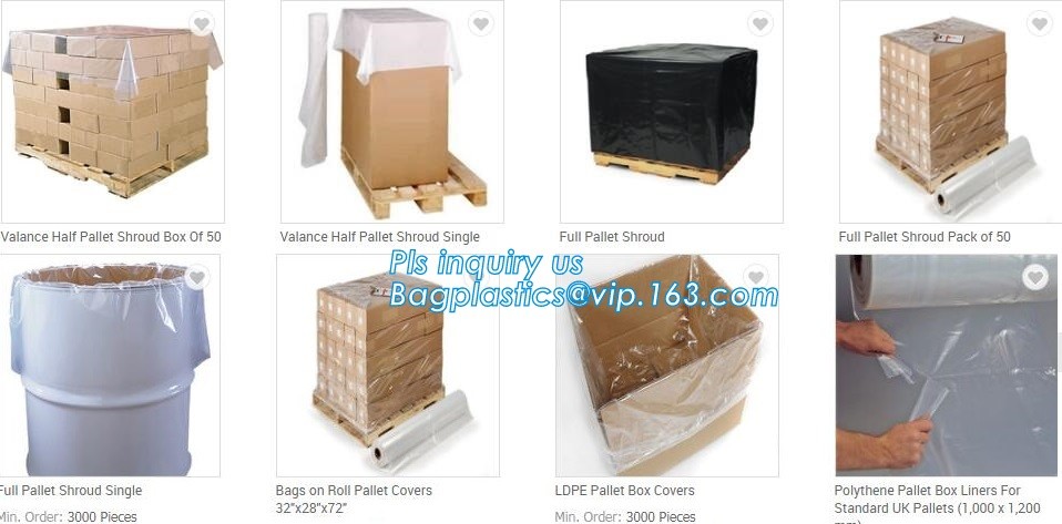 Customized Square Bottom or Side Guesst Plastic Protective Pallet Covers, 4 Mil Dust proof Clear Pallet Covers, BAGPLAST