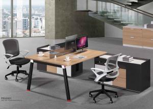 T Shape Modular Office Partition Workstation Melamine Board Materials