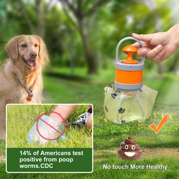 Plastic Pet Accessories Eco Friendly Portable Dog Poop Scooper Orange