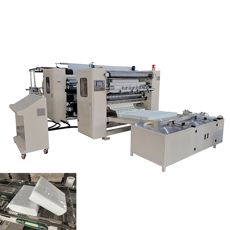Interfold Drawing N Fold Hand Towel Paper Folding Machine With Easy Bagging Machine Production Line