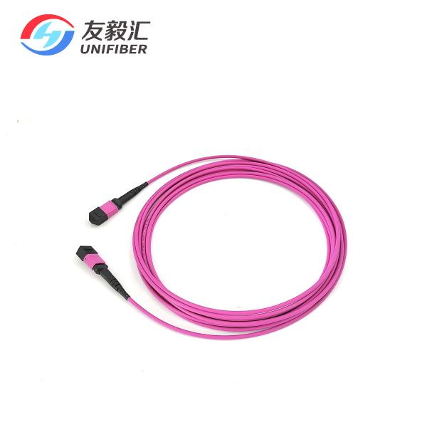 8 / 12F Multimode OM4 MPO Patch Cable 1m Type B LSZH OFNP OFNR Jacket