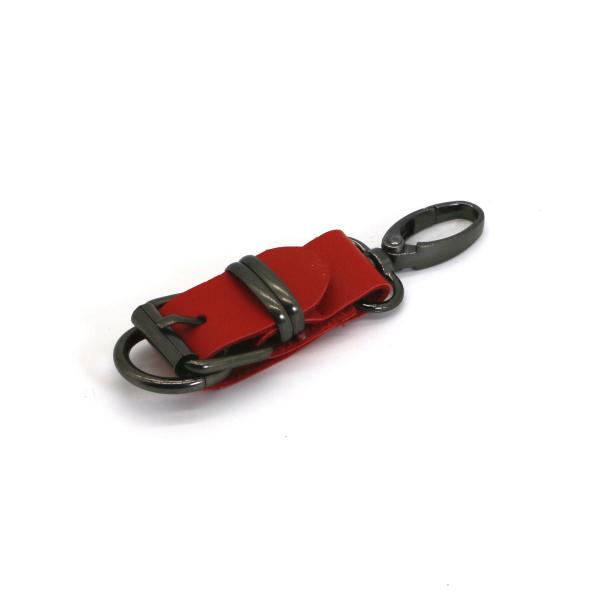 Quality 2cm Red Leather Key Chain Gun Color Alloy Material Adjustable ODM for sale
