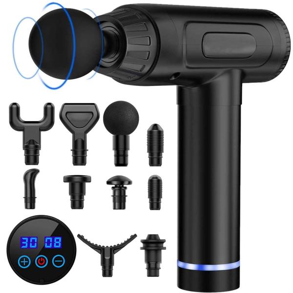 Quality Rechargeable Hand Held Deep Tissue Massager Handheld Gun 30 Speeds 3200rpm for sale
