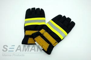 China Fire Retardant Aramid Fiber Leather Fireman Protective Gloves Fire Fighting Equipments wholesale