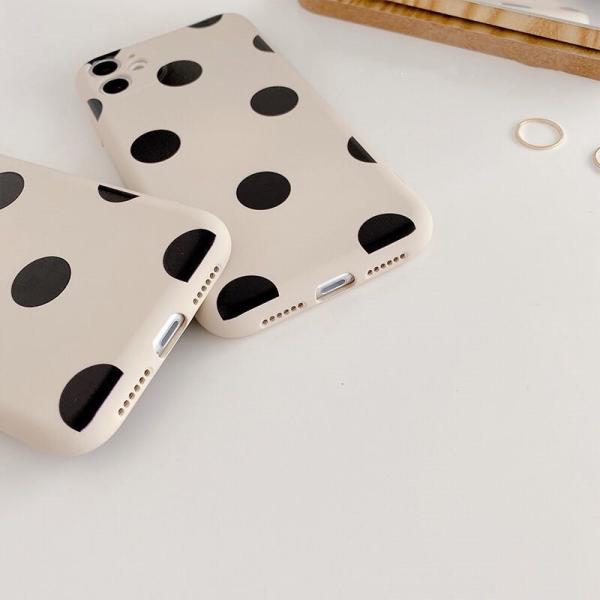 Iphone 12 Shockproof Phone Case Liquid Silicone Polka Dot Patterns Anti-Knock