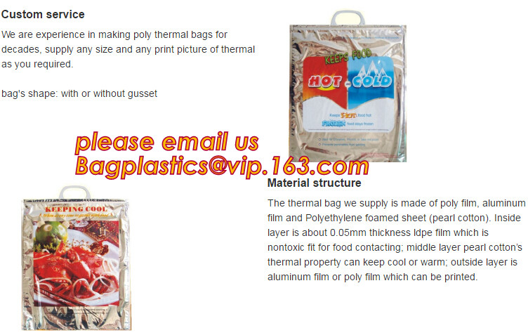 Custom Packing Aluminum Foil Zip-Lock Grocery Handle Thermal Insulation Cooler Bag For Outdoors,Promotional Insulated La