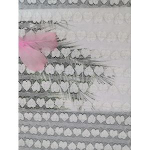 China White Heart Linear Mechanical Stretch Lace Fabric Evening Dress Fabric wholesale