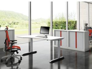 China Aluminium Adjustable Office Table Electrical Motorized Computer Desk on sale