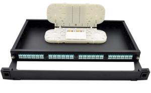 MPO LC Fiber Optic Patch Panel , Optical Fiber Distribution Panel 1U IEC