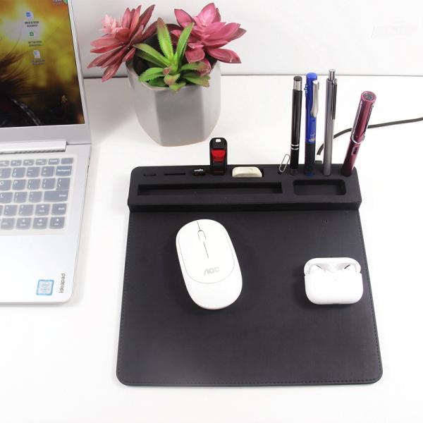 Wireless Charging Mouse Pad Fast Charging Multifunctional Mouse Pad pu leather mouse pad
