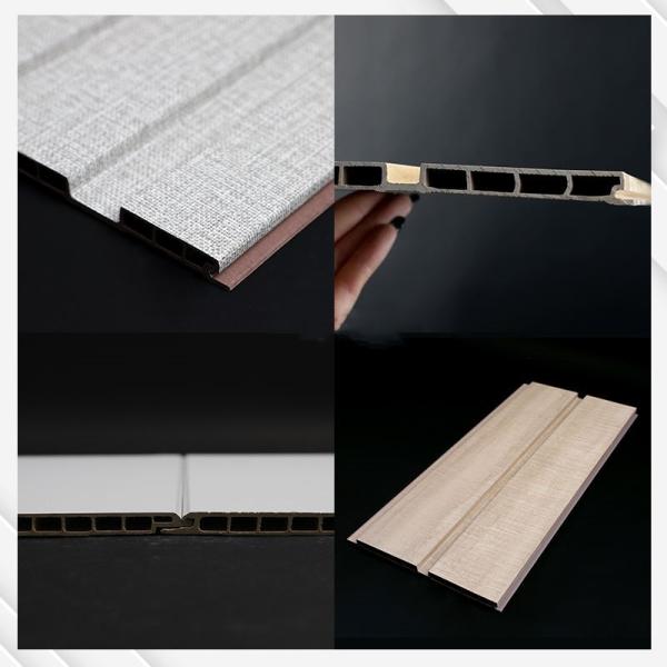 Waterproof Wpc Wall Panel Pvc Film Wood Plastic Wpc Ceiling Slat Cladding Fluted Indoor Wall Panel for Interior Decoration