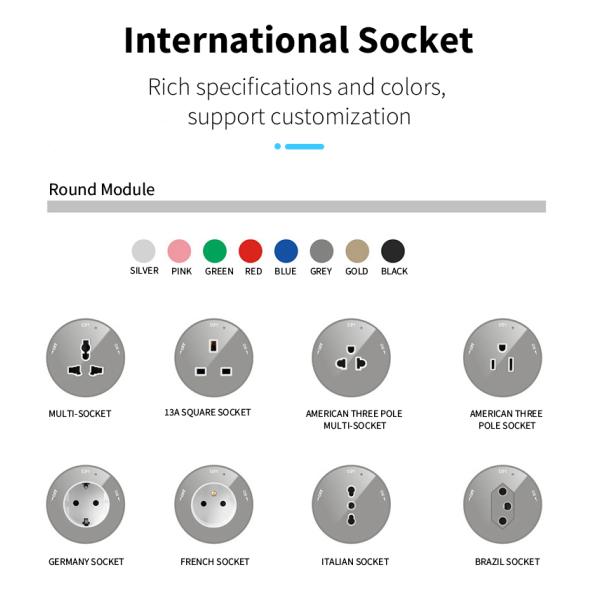 Universal multi smart office desk power track electric socket outlet customized support