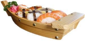 Double Layers 24.5*11.5cm Sushi Boat Tray For Restaurant