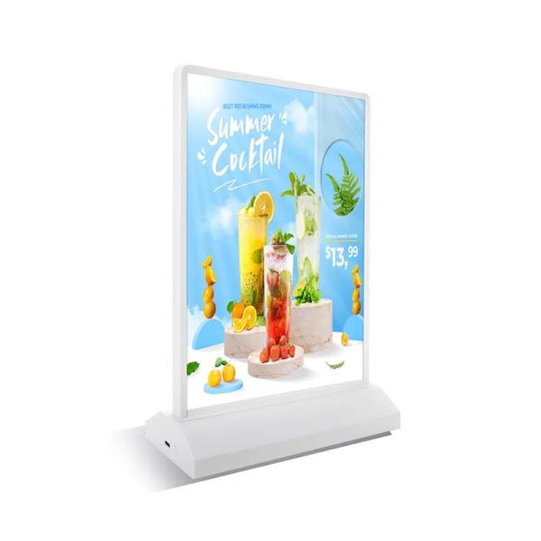 Quality A4 Table Stand Menu Display Board Panel Advertising Rechargeable Light Box for sale