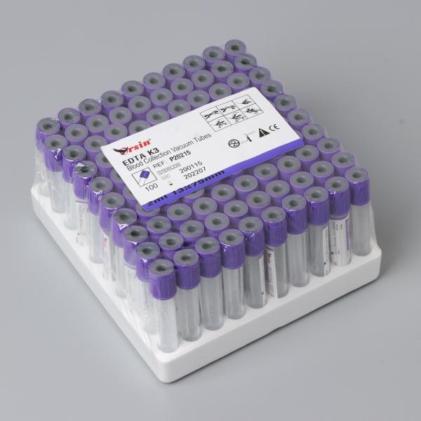 Quality 13*100mm Vacuum Blood Test Tube with Anticoagulant Collecting Blood Tube Additive EDTA K3 for Consistent Blood Collection for sale