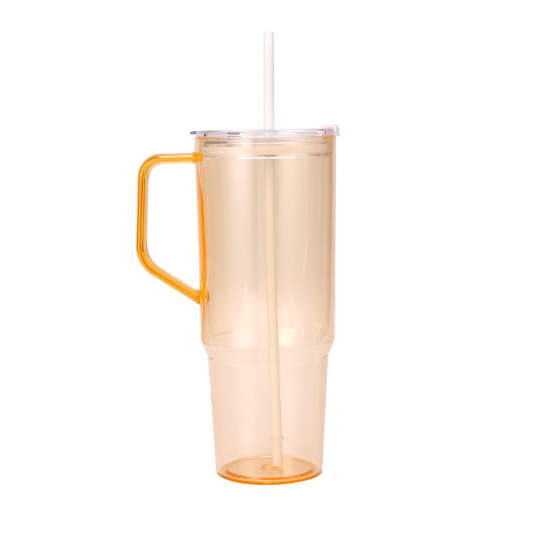 Customizable 40oz Single-layer Handle Cup Large-capacity Straw Portable Plastic Cup For Outdoor