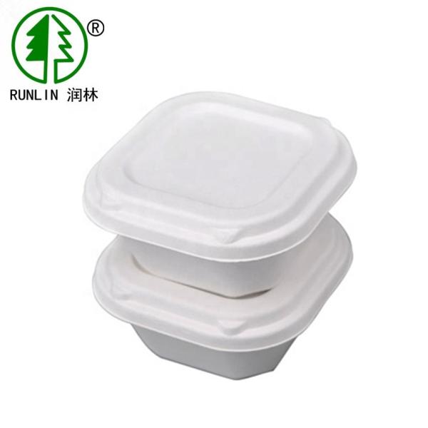 Quality Square FDA Microwavable Disposable Bowls For Hot Soup Sugarcane Pulp for sale
