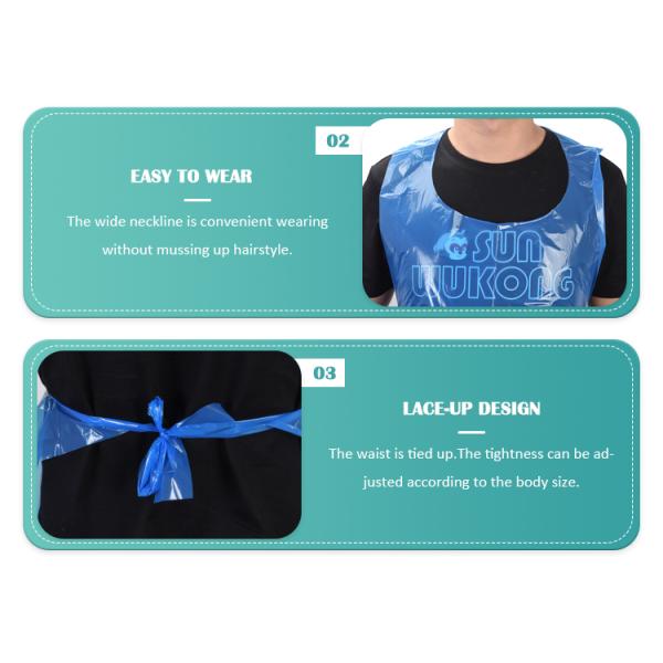 Disposable Plastic Apron Without Sleeves For Countertop Room Space Pe Apron
