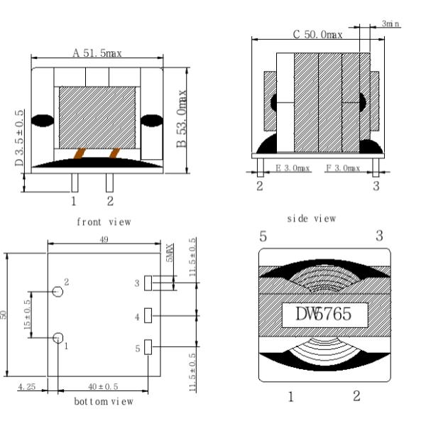 10Khz To 1000Khz ER45 HF Transformer DW5765A