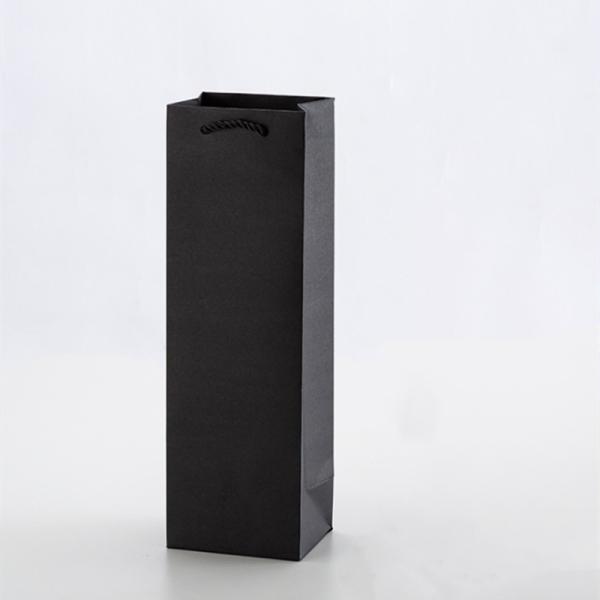 Drawstring Handle Recyclable Paper Kraft Wine Bottle Bags Coated Paper Matt Laminantion