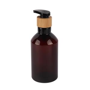 200ml 300ml 500ml Refillable Amber Bottles Slanted Shoulder PET Plastic Bottle For Lotion