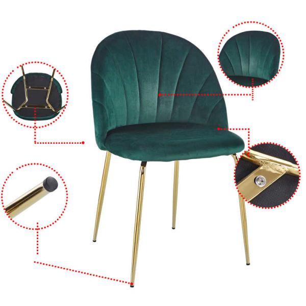 2pc Green Upholstered Dining Room Chairs 220lbs Weight Capacity