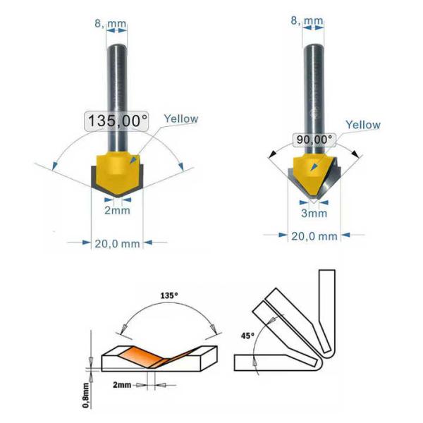 108 Degree Cnc Carving Bits 90 Degree V Groove Aluminium Cutting Router Bits