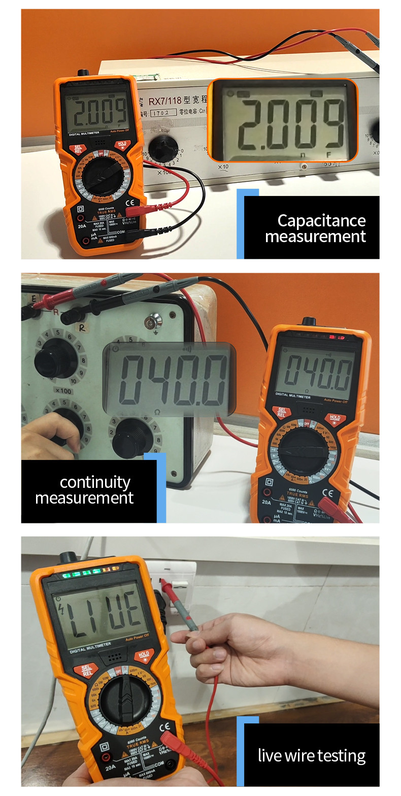 Digital Low Voltage Multimeter , High Precision Electrical Multimeter Tester