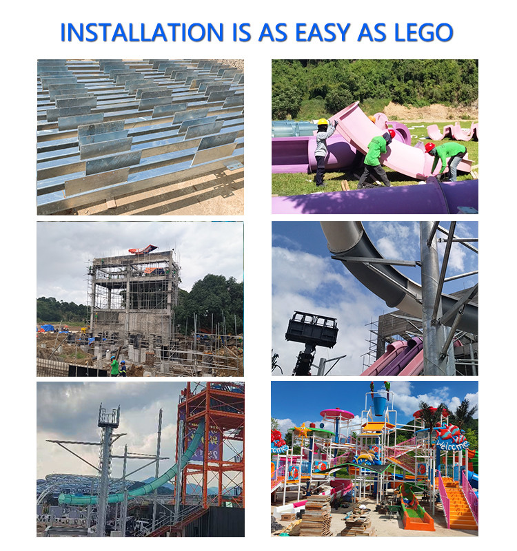 Water Playground Amusement Multi-Player Racing Water Park Equipment Slides