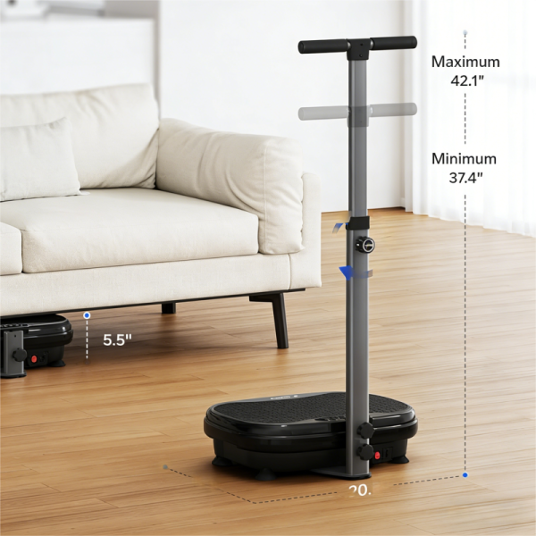 Vibration plate exercise machine features