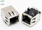 Thru - Hole PoE RJ45 Connector With EMI GRE / YEL LED Indicator Pipe