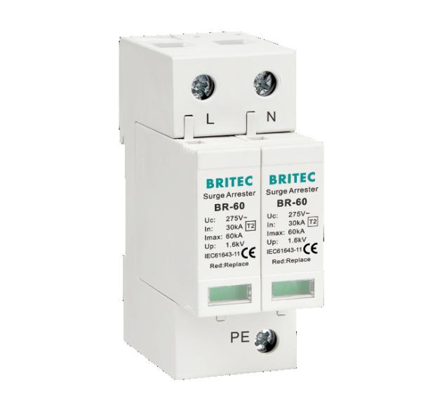 Quality BR-60 2P Type 2 Surge Protection Device Lightning Arrester 60ka lightning surge protectors tuv ac surge arrester for sale