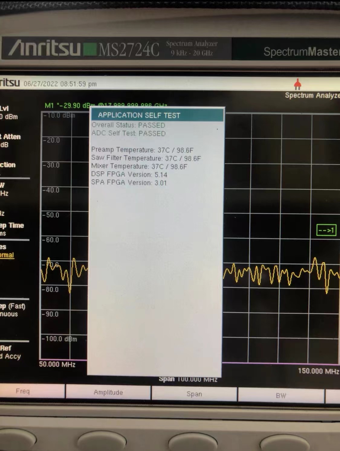 Used Anritsu MS2724C Spectrum Master High Performance Handheld Spectrum Analyzer Calibrated