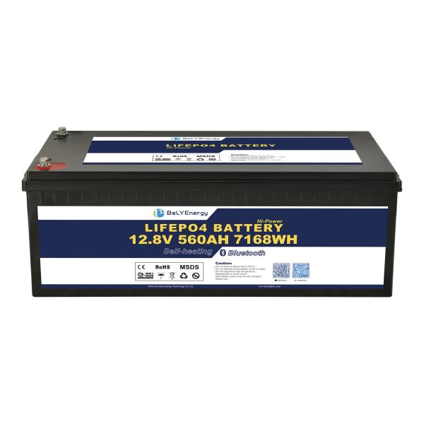12V 560AH Lithium Battery with 300A current BMS LiFePO4 with BT and self heating