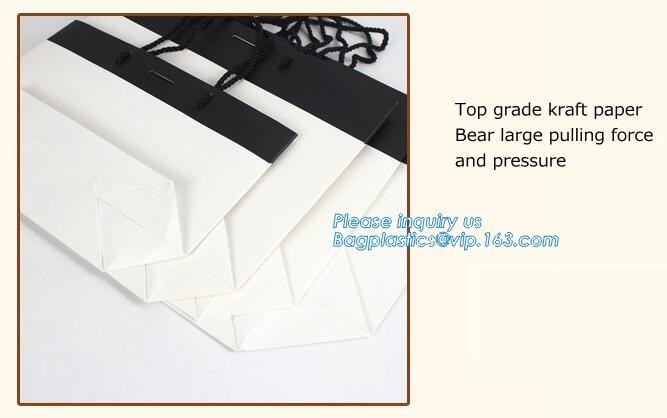Customized Cut Printed Coated Paper Shopping Bag with Matt Lamination,rope handle custom logo printed white paper bag