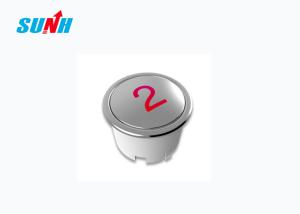 China Mirror Stainless Steel Elevator Push Button Customized Size With Red Light wholesale
