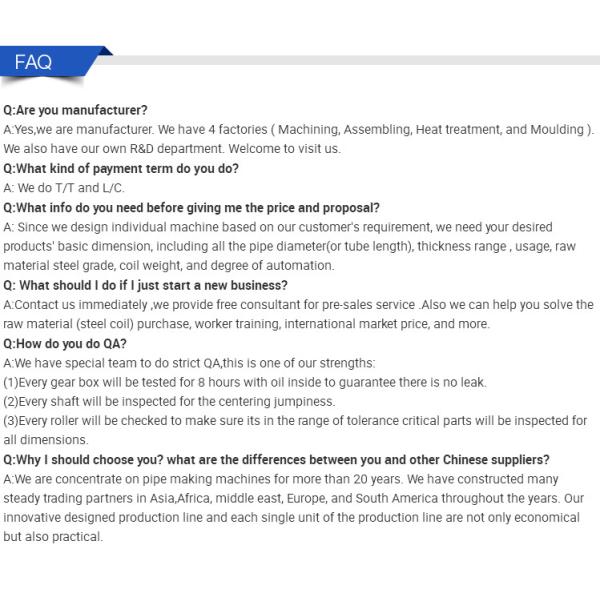 160KW 48-114mm Erw Pipe Making Machine Pipe Manufacturing Equipment